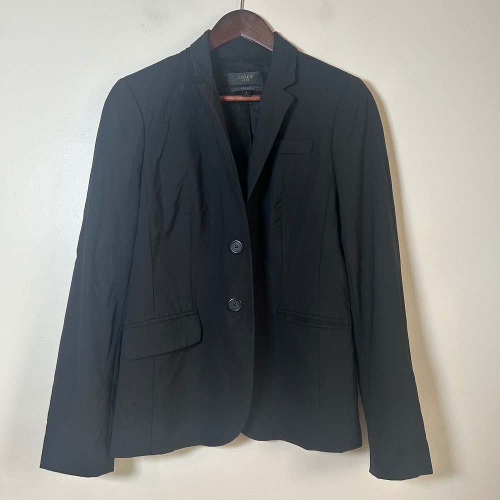 J‎ Crew 1035 Black Stretch Blazer Jacket Women's Size S